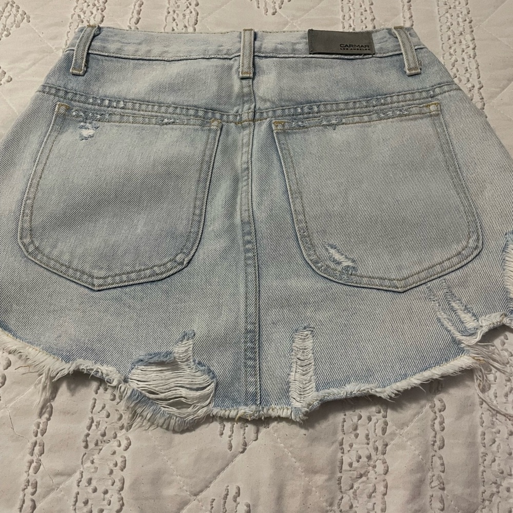 CAMAR LOS ANGELES JEAN SKIRT: size 27 has zipper in front - Picture 5 of 6